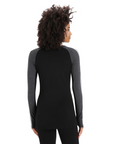 Icebreaker Women's 260 ZoneKnit L/S Crewe Jet Heather / Black - Booley Galway