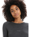Icebreaker Women's 260 ZoneKnit L/S Crewe Jet Heather / Black - Booley Galway