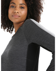 Icebreaker Women's 260 ZoneKnit L/S Crewe Jet Heather / Black - Booley Galway