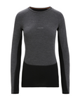 Icebreaker Women's 260 ZoneKnit L/S Crewe Jet Heather / Black - Booley Galway