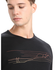 Icebreaker Men's 200 Oasis L/S Crewe Ski Stripes Black - Booley Galway