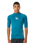 Rip Curl Men's Waves UPF Perf S/S Rash Vest Deep Ocean - Booley Galway
