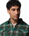 Columbia Men's Flare Gun Stretch Flannel Shirt Rain Forest Trails Edge Plaid - Booley Galway