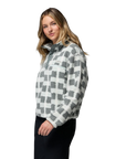 Women's Helvetia™ II Cropped Sherpa Half Snap Printed Fleece - Sedona Sage, Geostack