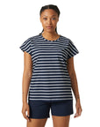 Helly Hansen Women's Thalia Summer T-Shirt Navy Stripe - Booley Galway