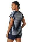 Helly Hansen Women's Thalia Summer T-Shirt Navy Stripe - Booley Galway