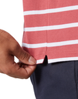 Helly Hansen Men's Newport Polo 2.0 Washed Red Stripe - Booley Galway