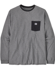 Patagonia L/S Shop Sticker Pocket Responsibili-Tee Gravel Heather - Booley Galway