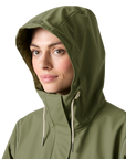 Women's Moss Block Pu Rain Coat
