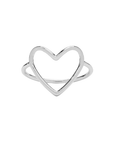Big Heart Band Ring - Silver
