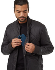 Men's Diamond Padded Bomber Jacket - Meteorite Black
