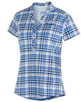 Maier Sports Women's Enz S/S Shirt Blue Check - Booley Galway