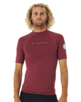 Rip Curl Men's Dawn Patrol Perf S/S UV Tee Maroon Marle - Booley Galway