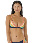 Rip Curl Women's Day Break Multi Fixed Triangle Bikini Top Navy - Booley Galway