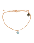 Sea Turtle Charm Bracelet - Silver / Blush