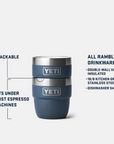 Yeti Rambler 4 oz Espresso Cup 2 Pack Navy - Booley Galway