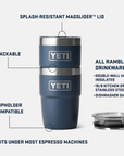 Yeti Rambler 8 oz MagSlider Stackable Cup Navy - Booley Galway