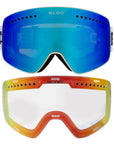 BLOC Fifty-Five Interchangeable 2 Lens Matt White Frame / Brown Blue Mirror / Powder Lenses - Booley Galway