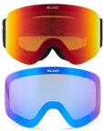 BLOC Seventy-Five Interchangable 2 Lens Matt Black / Dark Brown Red Mirror / Brown Blue Lenses - Booley Galway