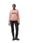 Women's Fjallraven Logo Sweater - Chalk White / Flame Orange