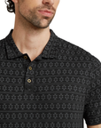 Sherpa Adventure Gear Men's Bali Polo Shirt Black Prayer Wheel - Booley Galway