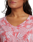 Sherpa Adventure Gear Women's Neha V-Neck Tee Rosie Bhodi Leaf - Booley Galway