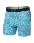 Saxx Men's Quest Quick-Dry Mesh Performance Boxer Brief 5 in Surf Flowers / Turquoise - Booley Galway