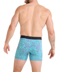 Saxx Men's Quest Quick-Dry Mesh Performance Boxer Brief 5 in Surf Flowers / Turquoise - Booley Galway