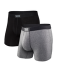 Saxx Vibe Super Soft Comfort Boxer Brief 5 in - 2 Pack Black / Grey - Booley Galway