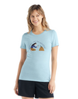 Icebreaker Women's Merino Tech Lite II S/S T-Shirt Nature has the Answers Haze - Booley Galway