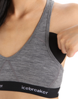 Icebreaker Women's Sprite Racerback Bra Gritstone Heather / Black - Booley Galway