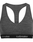Icebreaker Women's Sprite Racerback Bra Gritstone Heather / Black - Booley Galway