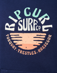 Rip Curl Men's Down The Line Hooded Pop Over Fleece Navy - Booley Galway
