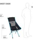 Helinox Sunset Chair Black / Cyan Blue - Booley Galway