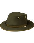 TWC7 Outback Waxed Cotton Hat Green / British Tan - Booley Galway