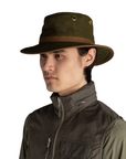 TWC7 Outback Waxed Cotton Hat Green / British Tan - Booley Galway