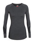 Icebreaker Women's 260 Zone L/S Crewe Jet Heather / Black - Booley Galway