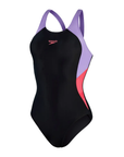 Speedo Women's Colourblock Splice Muscleback Black / Purple - Booley Galway
