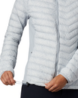 Women's Powder Pass Hybrid Hooded Jacket Cirrus Grey Ferny Ferns Print - Booley Galway