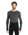 Icebreaker Men's 260 ZoneKnit Merino L/S Crewe Jet Heather / Black - Booley Galway