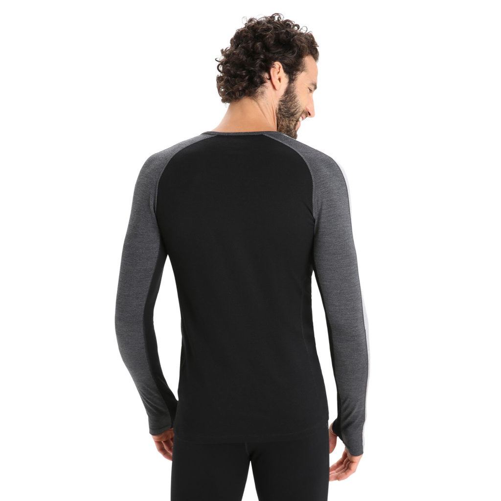 Icebreaker Men&#39;s 260 ZoneKnit Merino L/S Crewe Jet Heather / Black - Booley Galway