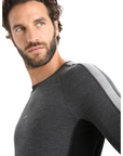 Icebreaker Men's 260 ZoneKnit Merino L/S Crewe Jet Heather / Black - Booley Galway