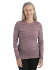 Women's 200 Oasis L/S Crewe Ski Tracks - Crystal / Midnight Navy