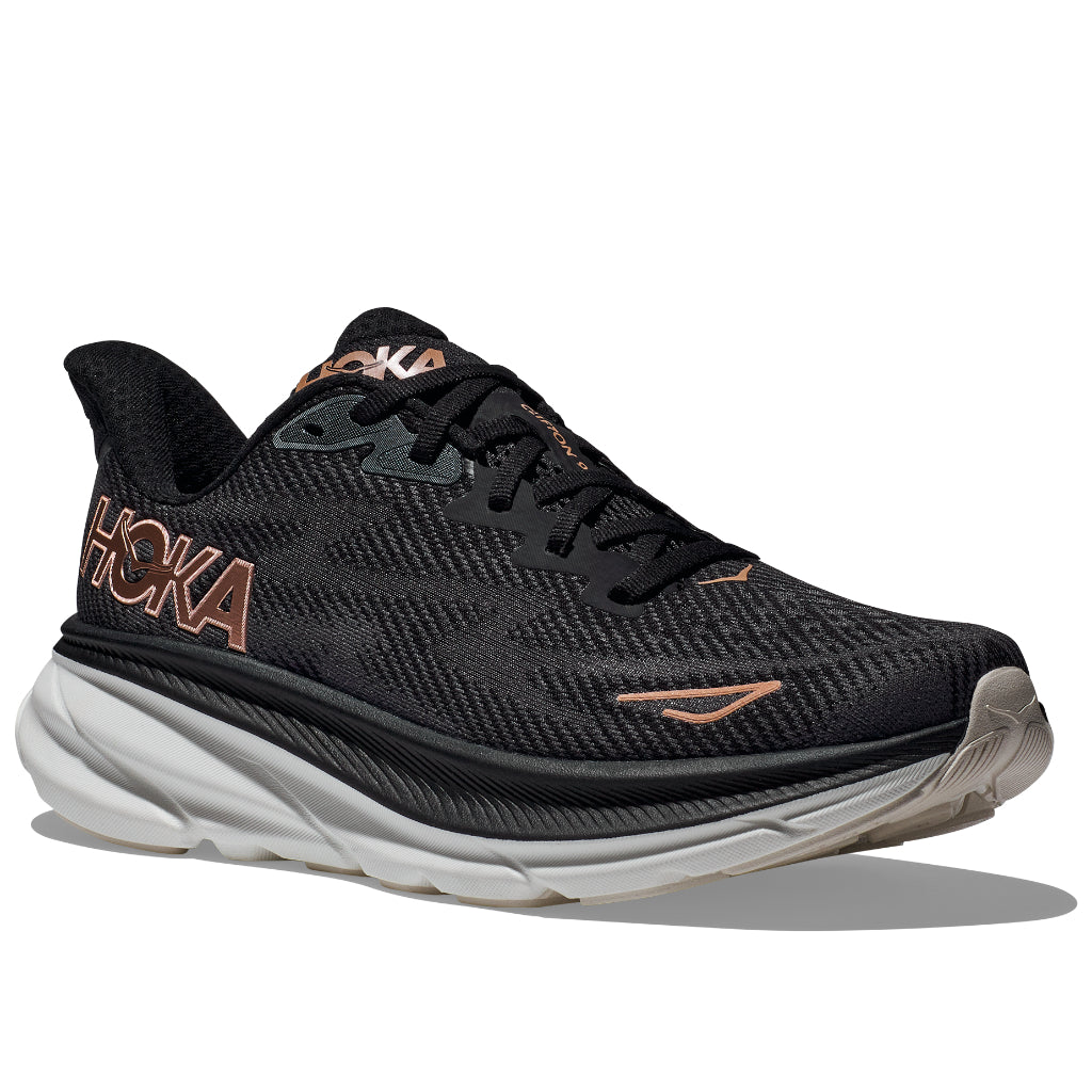 Hoka Women's Clifton 9 Black / Rose Gold - Booley Galway