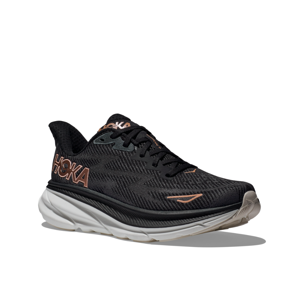 Hoka Women's Clifton 9 Black / Rose Gold - Booley Galway