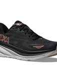 Hoka Women's Clifton 9 Black / Rose Gold - Booley Galway