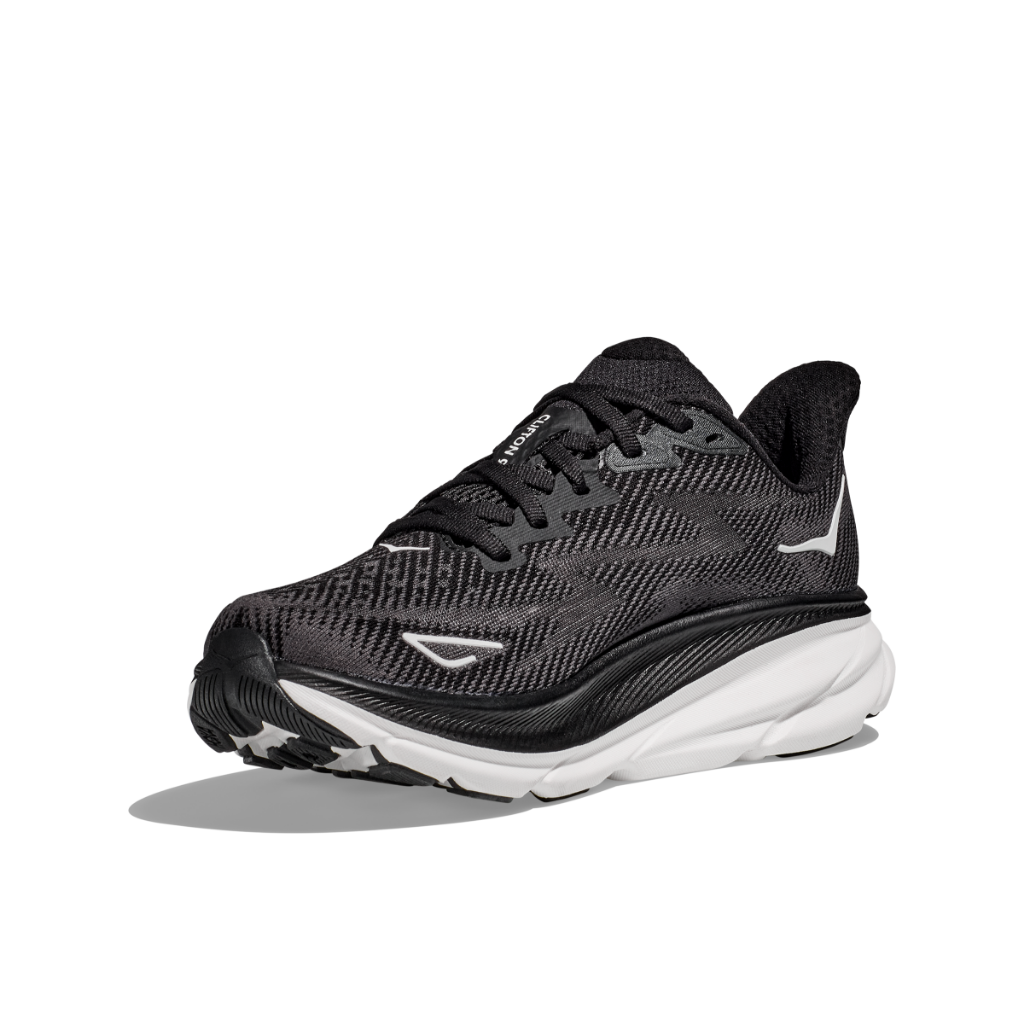 Hoka Women&#39;s Clifton 9 Black / White - Booley Galway