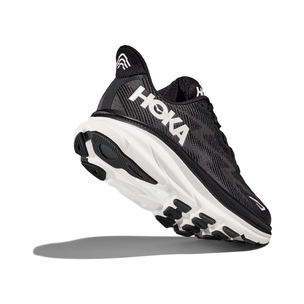 Hoka Women&#39;s Clifton 9 Black / White - Booley Galway
