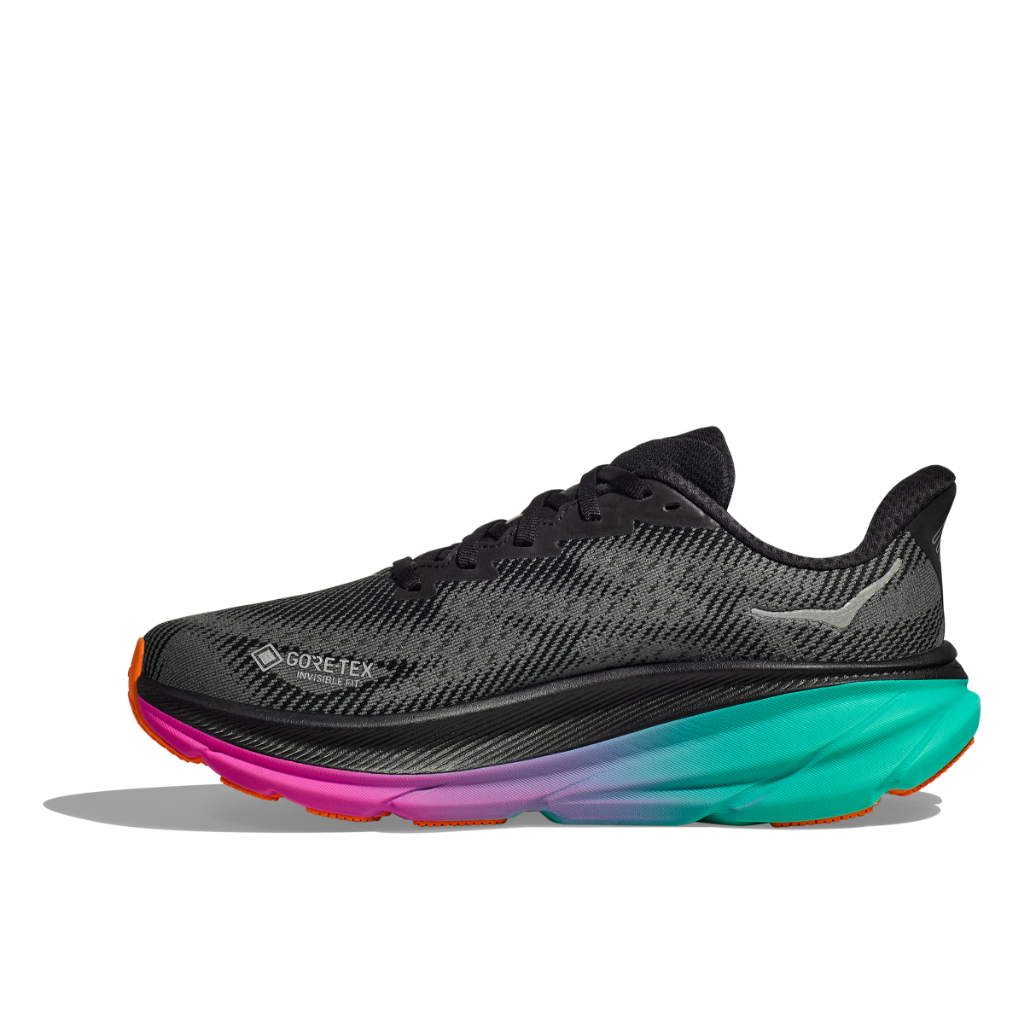 Hoka Men's Clifton 9 GTX Black / Electric Aqua - Booley Galway