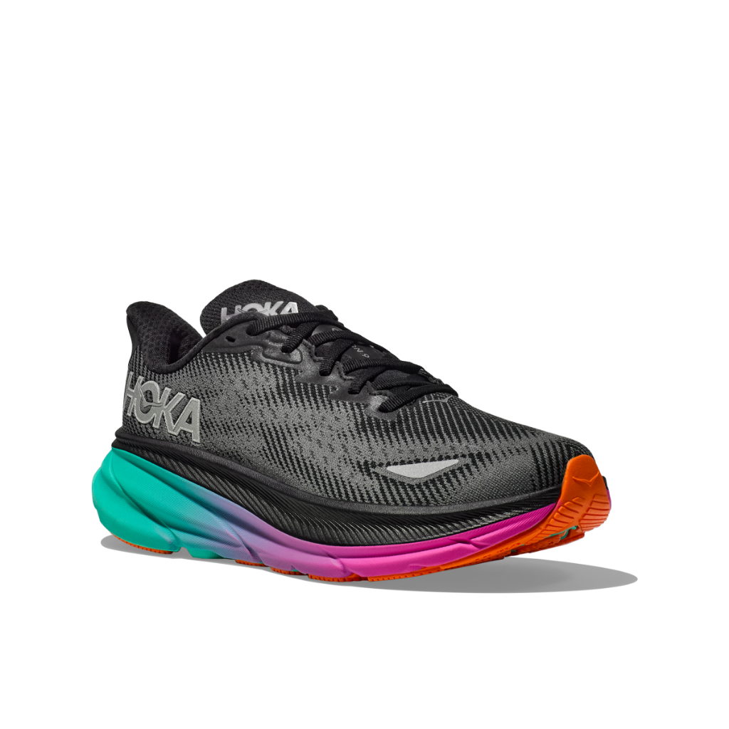 Hoka Women&#39;s Clifton 9 GTX Black / Electric Aqua - Booley Galway